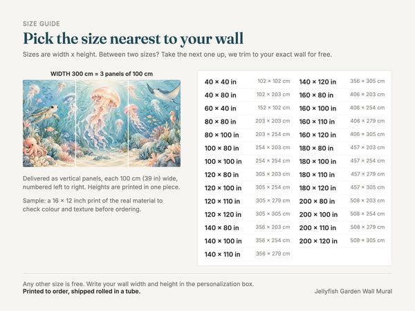 Watercolor Jellyfish Garden Ocean Wall Mural, image 5