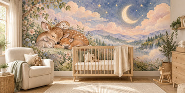 Watercolor Dreamland Friends Wall Mural, image 1