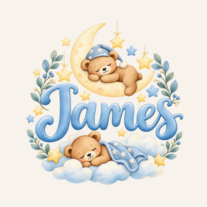 Personalised Sleepy Teddy Name Wall Decal, image 3