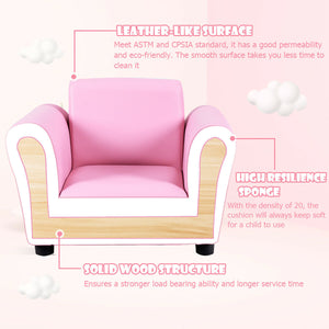 Black kids single armrest couch sofa with ottoman, perfect for playrooms and cozy spaces. Angle view 16.