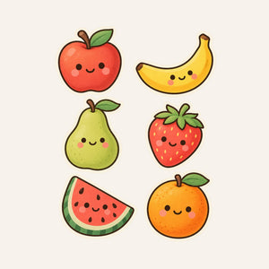 Soft Fruits Wall Decals, Set of 6, Baby First Words, image 3