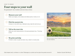 Watercolor Stadium Sunset Soccer Wall Mural, image 6