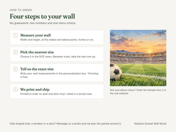 Watercolor Stadium Sunset Soccer Wall Mural, image 6