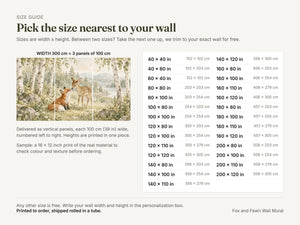 Watercolor Fox and Fawn Wall Mural, image 4