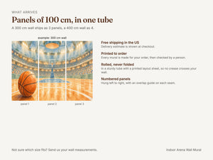 Watercolor Indoor Arena Basketball Wall Mural, image 8