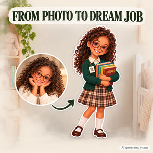 Personalized Librarian Wall Decal from Photo, Dream Job Sticker, image 3
