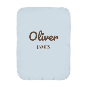 First and Middle Name swaddle blanket in sky