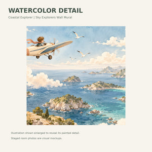 Watercolor Coastal Explorer Wall Mural, image 4