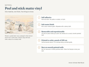 Watercolor Arctic Animals Wall Mural, image 4