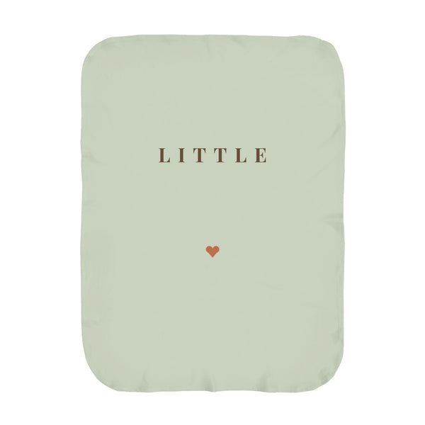 Personalize the Little Name swaddle blanket in sage with your baby's name