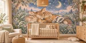 Watercolor Woodland Friends Wall Mural, image 1