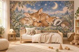 Watercolor Woodland Friends Wall Mural, image 2