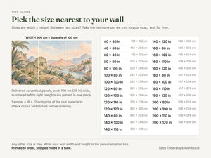 Watercolor Baby Triceratops Dinosaur Wall Mural, image 5