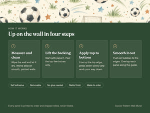 Watercolor Soccer Pattern Wall Mural, image 9
