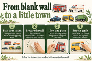 City Vehicle Wall Decals, Set of 5 (Set 3), image 8
