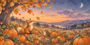 Watercolor Pumpkin Patch Halloween Wall Mural, image 3
