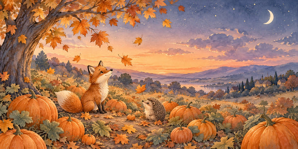 Watercolor Pumpkin Patch Halloween Wall Mural, image 3