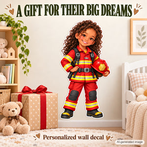 Personalized Firefighter Wall Decal from Photo, Dream Job Sticker, image 9