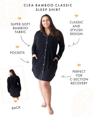 Bamboo Long-Sleeve Postpartum Sleep Shirt
