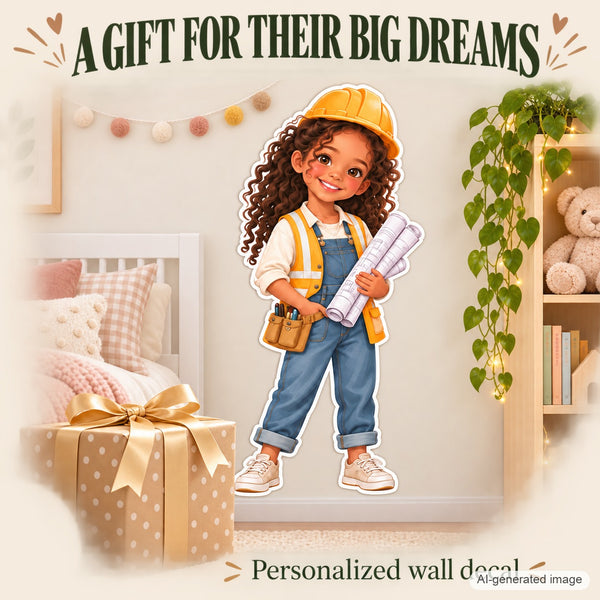 Personalized Architect Wall Decal from Photo, Dream Job Sticker, image 9
