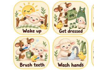 Farm Animal Daily Routine Wall Decals, Set of 12, image 4