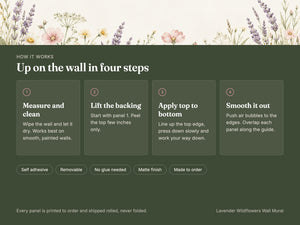 Watercolor Lavender Wildflowers Wall Mural, image 8