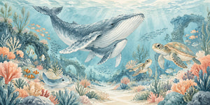 Watercolor Ocean Kingdom Wall Mural, image 3