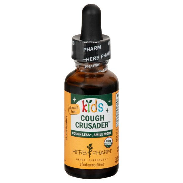 Herb Pharm Kids Cough Crusader Herbal Syrup 1 Fl Oz - Natural cough relief for children, vitamins & supplements.