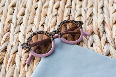 Toddler & Kid Retro Sunglasses - Purple Cheetah