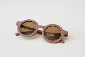 Toddler & kid retro purple sunglasses from angle 2, stylish and fun for little ones.