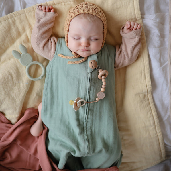 Mushie Organic Cotton Sleep Bag lightweight breathable two-way zipper