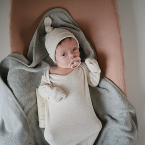 Mushie Organic Cotton Baby Hooded Towel Hooded for Babies and Toddlers