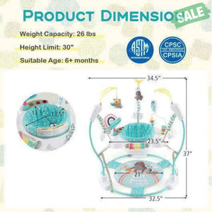 Baby Activity Center Height Adjustable Baby Bouncing Saucer with Interactive Toys-Blue Blue Baby Gyms & Playmats