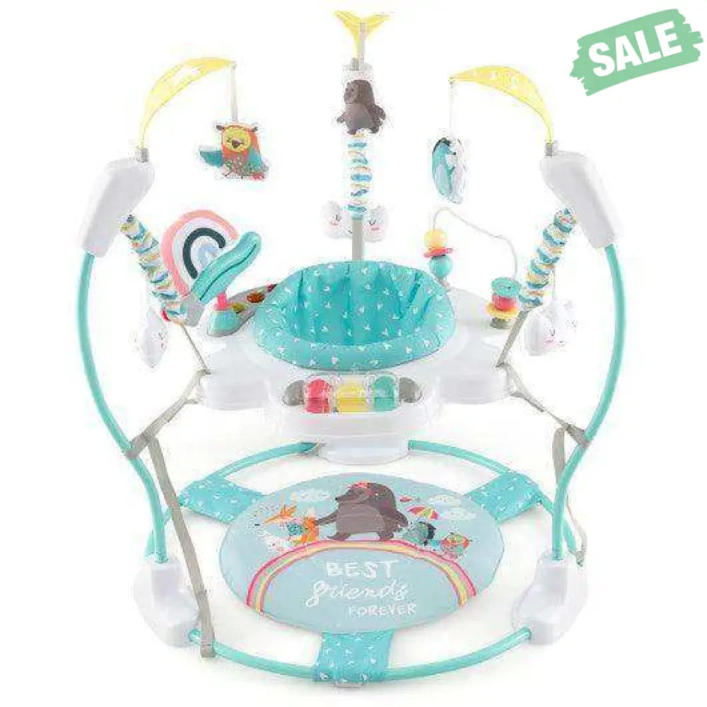Baby Activity Center Height Adjustable Baby Bouncing Saucer with Interactive Toys-Blue Blue Baby Gyms & Playmats