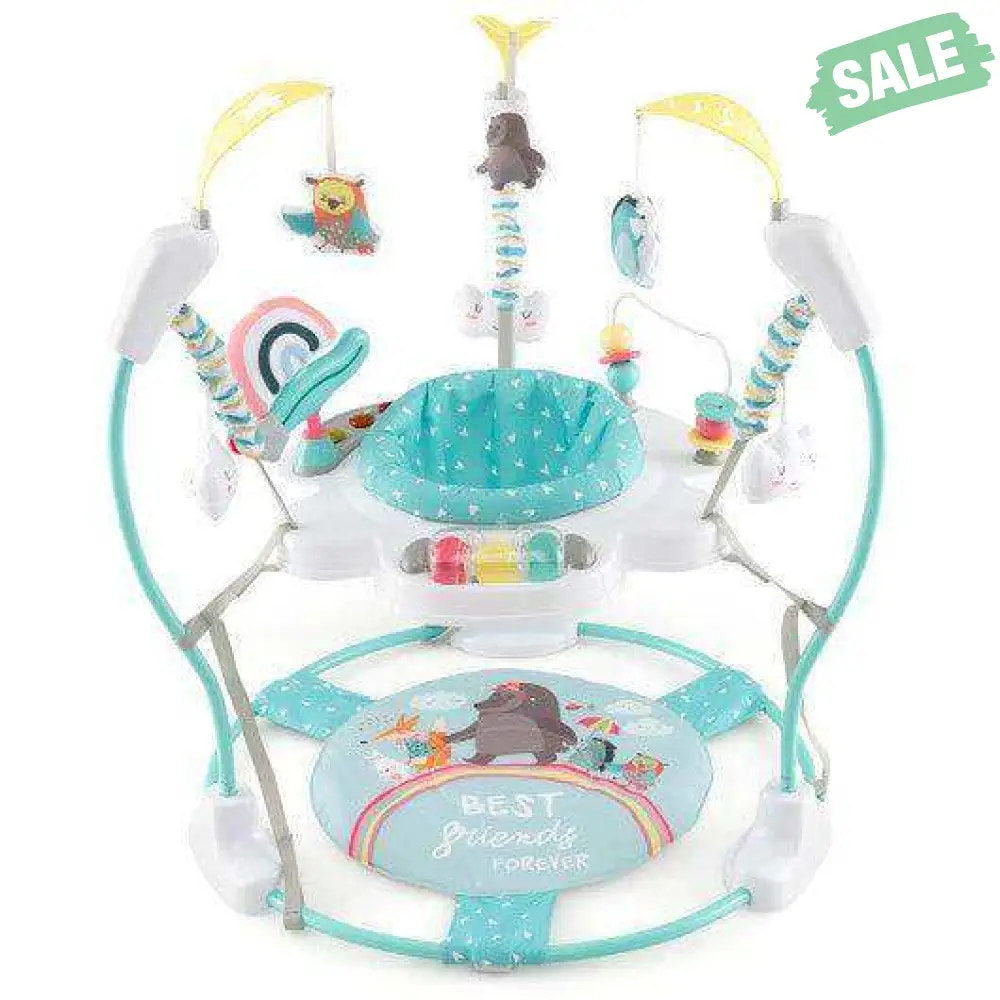 Baby Activity Center Height Adjustable Baby Bouncing Saucer with Interactive Toys-Blue Blue Baby Gyms & Playmats