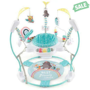 Baby Activity Center Height Adjustable Baby Bouncing Saucer with Interactive Toys-Blue Blue Baby Gyms & Playmats