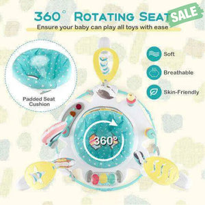 Baby Activity Center Height Adjustable Baby Bouncing Saucer with Interactive Toys-Blue Blue Baby Gyms & Playmats