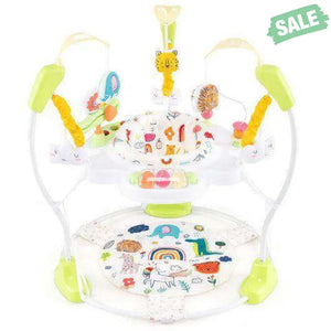 Baby Activity Center Height Adjustable Baby Bouncing Saucer with Interactive Toys-Yellow