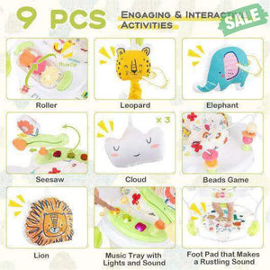 Baby Activity Center Height Adjustable Baby Bouncing Saucer with Interactive Toys-Yellow