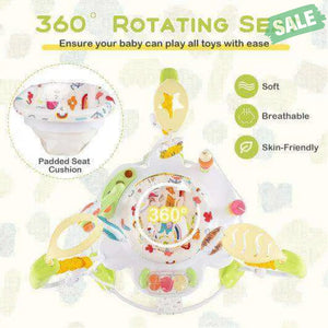 Baby Activity Center Height Adjustable Baby Bouncing Saucer with Interactive Toys-Yellow