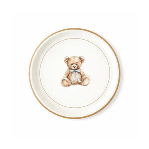 Baby Bear Plush Light Blue Dessert Plates, 12pcs