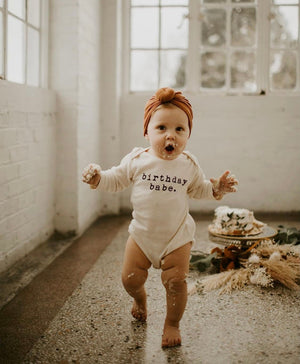 Birthday Babe Organic Bodysuit Long Sleeve