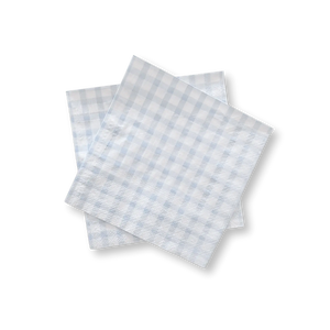 Baby Blue Small Gingham Cocktail Napkins (24pcs)