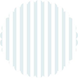 Baby Blue Striped Scalloped Dinner Plate, 16pcs