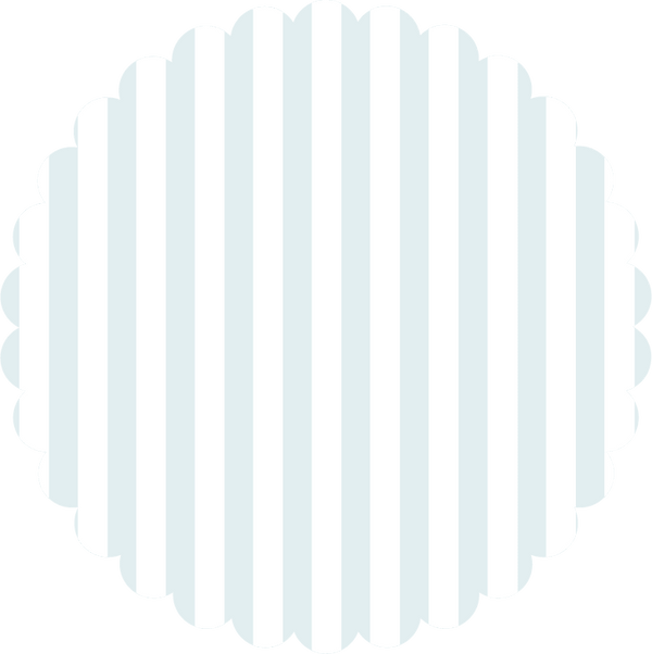 Baby Blue Striped Scalloped Dinner Plate, 16pcs