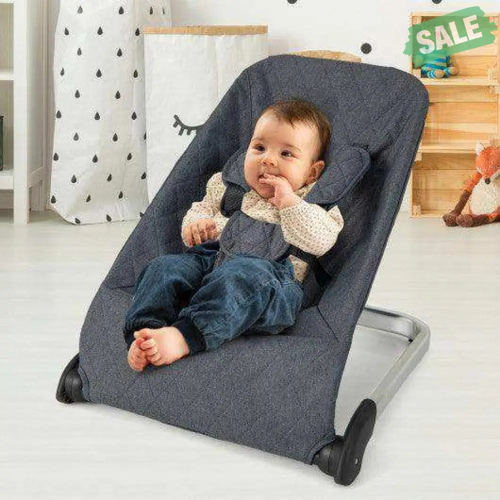 Baby Bouncer Seat with Aluminum and Metal Frame-Beige