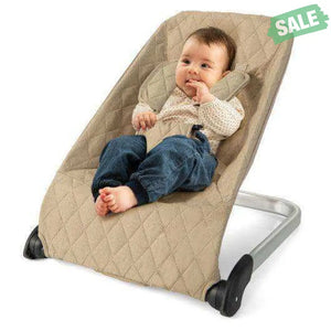 Baby Bouncer Seat with Aluminum and Metal Frame-Beige