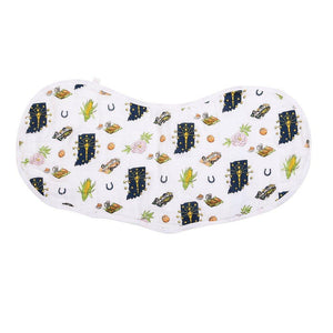 Gift Set: Indiana Baby Muslin Swaddle Blanket and Burp Cloth/Bib Combo Baby Shower Essential for Newborn