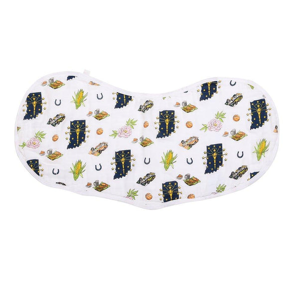 Gift Set: Indiana Baby Muslin Swaddle Blanket and Burp Cloth/Bib Combo Baby Shower Essential for Newborn