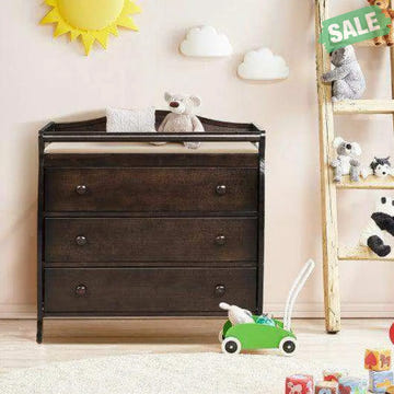 Baby Changing Table Infant Diaper with 3 Drawers and Safety Belt for Nursery